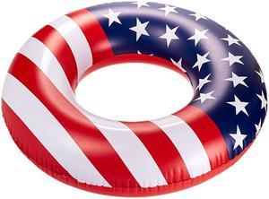 Playtek PT8029 USA American Flag Tube Ring Inflatable Pool Float