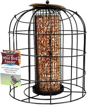 Kole Imports BIRDFEEDERBK Iron Wire Cage Bird Feeder