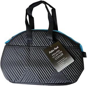 Kole Imports PLRPKQLTBKBL Polar Pack 12 Can Quilted Tote Bag Insulated Cooler in Black/Blue