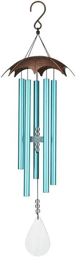 Regal REGL12620 32 inch Raindrop Wind Chime - Turquoise