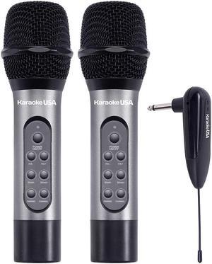 Karaoke USA WM906 900MHz Professional Rechargeable Dual UHF Wireless Microphones