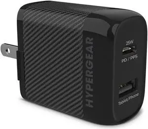 Hypergear 15625 SpeedBoost 25W PD Dual Output Wall Charger - Black