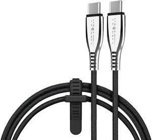 Naztech 15501 6 Ft. Titanium USB-C to USB-C Braided Cable - Black