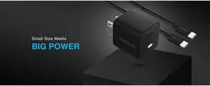 Naztech 15543 6ft Black 30W PD Wall Charger And USB-C