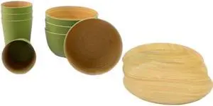Melamine with Bamboo Dining Set