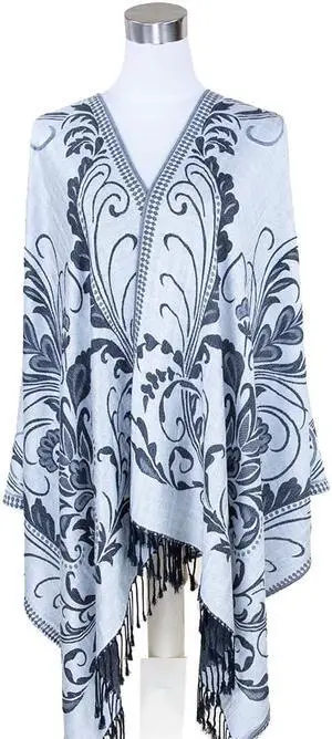 Paisley Pashmina Shawl - Grey
