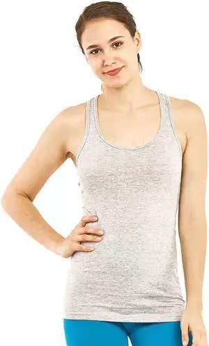 Uni Hosiery Co. Sofra Ladies Racerback Jersey Tank Top - Small Light Gray