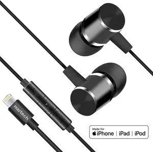 Naztech 14203 Platinum MFi Lightning Earphones - Black