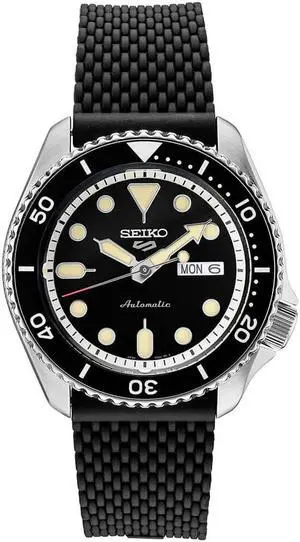 Seiko SRPD95 Automatic Sport Black Silicone Mesh Strap Watch