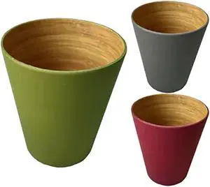 Assorted Color Bamboo with Melamine Drinking Cups