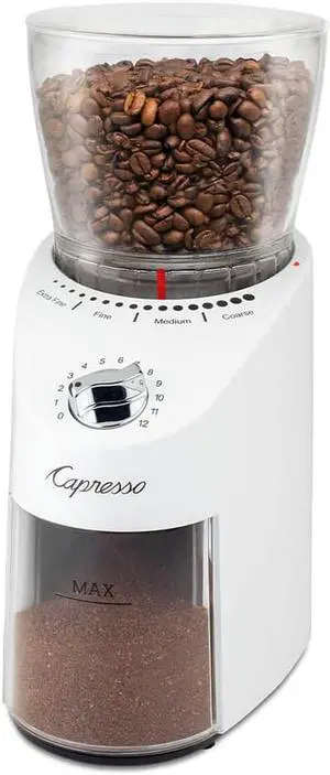 Capresso 57002 Infinity Plus White Conical Coffee Grinder