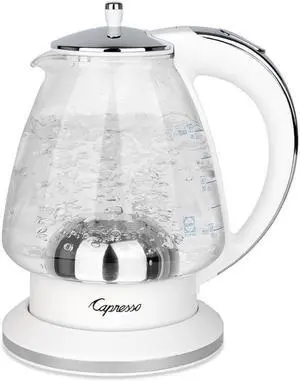 Capresso 24002 H20 White Glass Water Kettle
