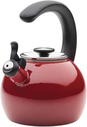 Circulon 48170 2-Quart Whistling Red Teakettle with Flip-Up Spout