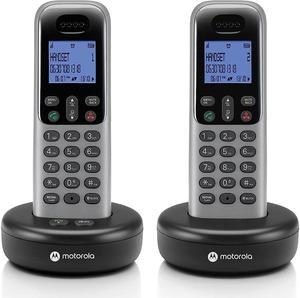 Motorola T612 T6 Series Cordless Phone System with 2 Digital Handsets & Caller ID - Grey