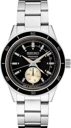 Seiko SSA449 Presage Style60s Automatic - Black/Stainless Steel w/ Date Calendar - 40.8mm