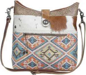 Myra Bags Multipastels Hairon Cowhide Tribal Shoulder Bag