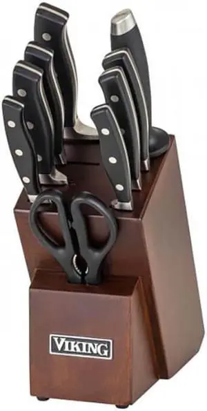 Viking 404939990 Professional 10-Piece Cutlery Acacia Block Set