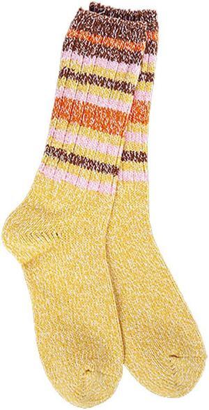 WORLD'S SOFTEST SOCKS Ragg Crew Socks - Honey Stripe