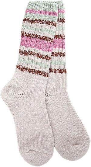 WORLD'S SOFTEST SOCKS Ragg Crew Socks - Mushroom Stripe