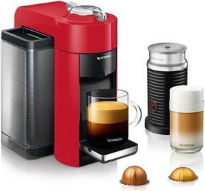 Nespresso ENV135RAE Vertuo Espresso Machine with Aeroccino - Red