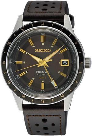 Seiko SSK013 Presage Automatic 60s Style Mens Watch - Brown Leather