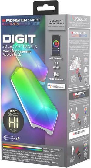 Monster MLB71039RGB Digit Add-On Pack  Smart Modular 3D LED Art Panels