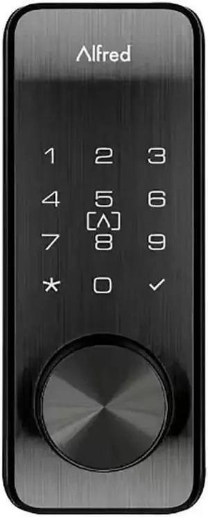 Alfred DB2SKEYBL DB2S Smart RFID Deadbolt Lock with Key - Black