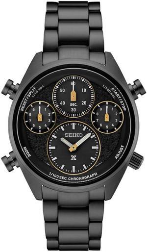 Seiko SFJ007 Mens Prospex Speedtimer Solar Chronograph Watch - Black Stainless Steel