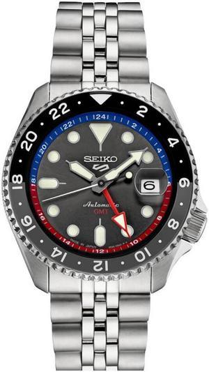 Seiko SSK019 5 Sports Automatic GMT Watch - Stainless Steel/Gray Dial