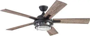 Prominence Home 51484 52 inch Freyr Indoor and Outdoor Ceiling Fan - Textured Black