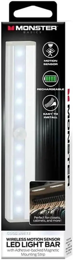Monster MLB72038SWT 7.25 inch Rechargeable Motion Activated White LED Light Bar
