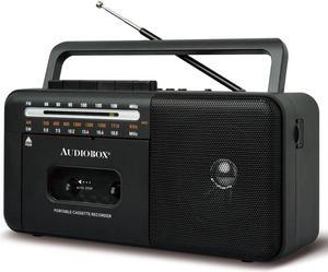 Audiobox RXC15BTBLK Retro Rechargeable Bluetooth Radio and Cassette Player - Black