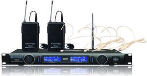 Technical Pro WM1352 Dual UHF Wireless Microphone Lapel and Headset System