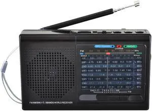 Supersonic SC-1080BT- BLK 9 Band Bluetooth, Micro SD Card & USB, Black