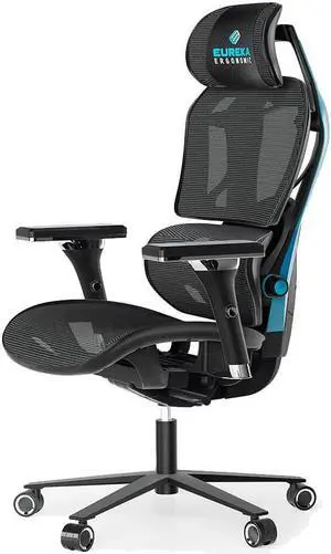 Eureka Ergonomic ERKGC05BL Typhon Hybrid Ergonomic Gaming Chair - Blue