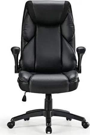 Eureka Ergonomic ERKOC11XLB Galene Faux Leather Office Chair - Black