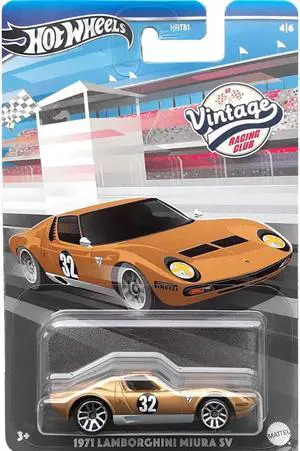 Mattel HRV03 Hot Wheels Vintage Racing Club Car - 1971 Lamborghini Miura SV