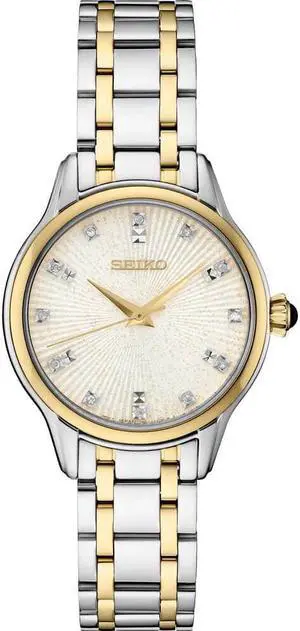 Seiko SRZ550 Diamond Collection Womens Quartz Watch - Ivory/Stainless Steel