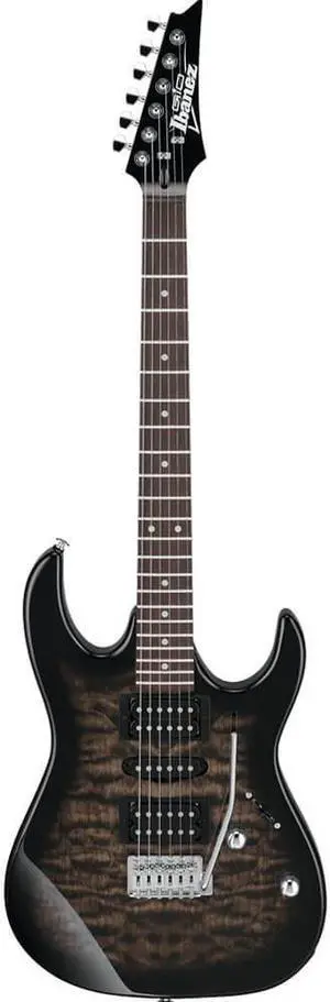 Ibanez GRX70QATKS Gio GRX 6-String Electric Guitar - Transparent Black Sunburst
