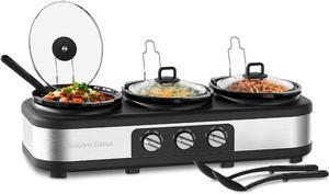 Complete Cuisine CC35200SLSS Triple 2.5 QT Slow Cooker & Buffet Server