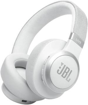 JBL LIVE 770NC - Wireless Over-Ear Headphones with True Adaptive Noise Cancelling with Smart Ambient  Up to 65 hours of battery life  Comfort-fit fabric headband & carrying pouch (White)