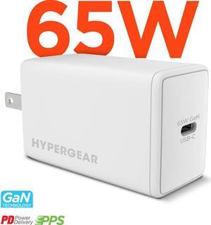 Hypergear 15876 SpeedBoost 65W USB-C PD GaN Laptop Wall Charger with PPS - White