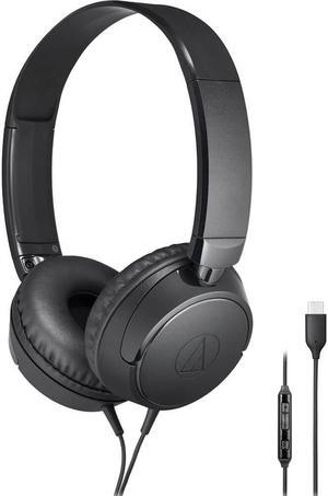 Audio Technica ATHS120CBK USB-C On-Ear Wired Headphones - Black