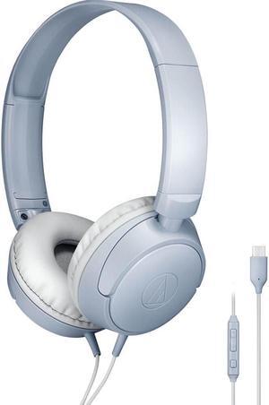 Audio Technica ATHS120CGY USB-C On-Ear Wired Headphones - Blue-Gray