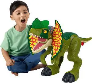Mattel HVY16 Imaginext Jurassic World Thrash Attack Dilophosaurus Dinosaur Toy