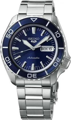 Seiko SRPK97 5 Sports Automatic Watch - Stainless/Blue