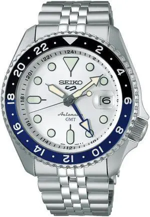 Seiko SSK033 5 Sports SKX Automatic Silver-Tone GMT Series Watch
