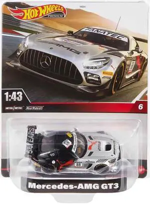 Mattel HMD44 Hot Wheels Premium Real Riders Mercedes-AMG GT3 Collectible Toy Car
