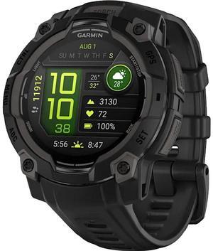 Garmin Instinct® 3 45mm, AMOLED Display, Rugged Outdoor GPS Smartwatch, Metal-Reinforced Bezel, Built-in Flashlight, Up to 18 Days of Battery Life, Black