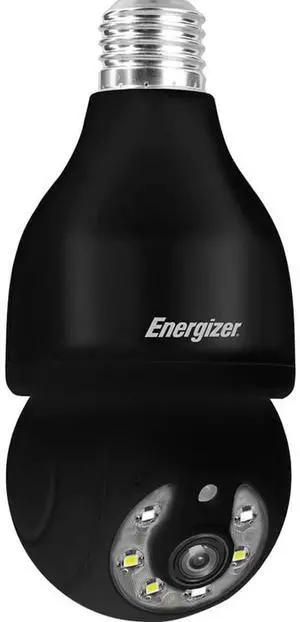 Energizer SOCKETCAMBLK Indoor/Outdoor Light Bulb Socket Dual-Band Wi-Fi Security Camera - Black